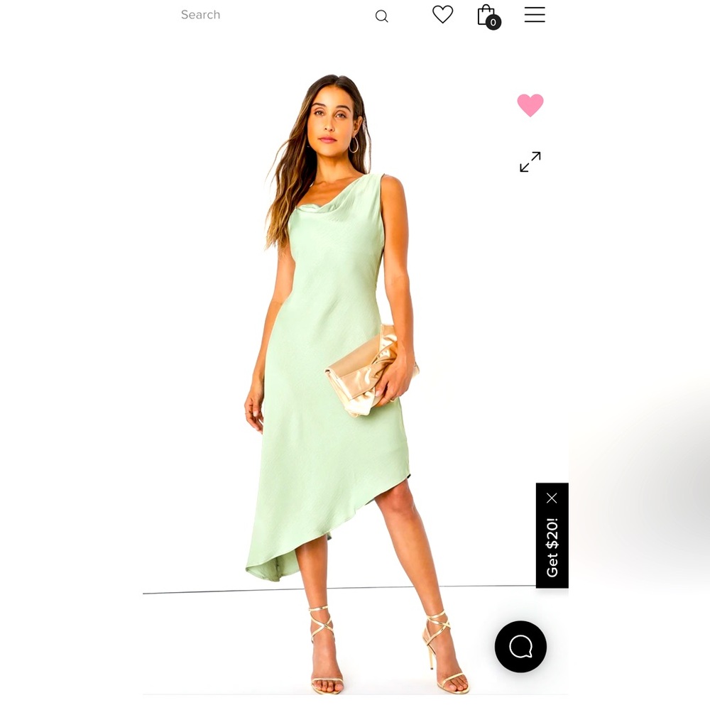 Sleeveless Cowl Neck Asymmetric Hem Dress in Light Mint